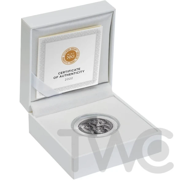 Three Wise Monkeys Life Quotes 1oz Antique finish Silver Coin 5 Cedis Ghana 2022