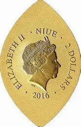 2016 - 1 oz Silver Coin $2 World Heritage - Old Prophets Solomon Gilded PAMP 999
