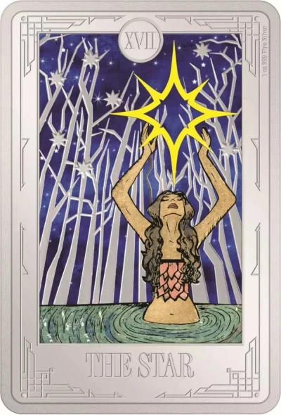 2024 Niue Tarot Card XVI. The Star 1 oz Silver Colorized Proof Coin New Zealand