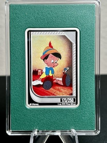 Disney Classics Mint Trading Coin PINOCCHIO Agoro #173/250 Agoro 1oz SilverDisney