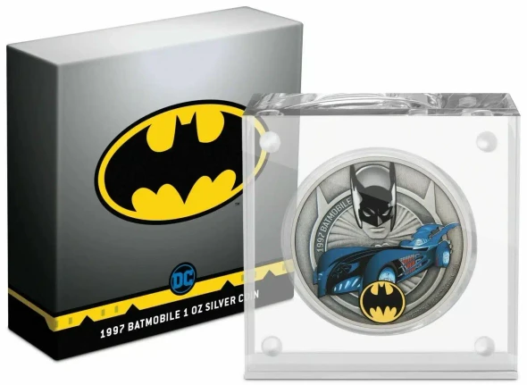 2021 - 1 oz Silver Proof Coin - DC Comics 1997 Batmobile Coin Niue