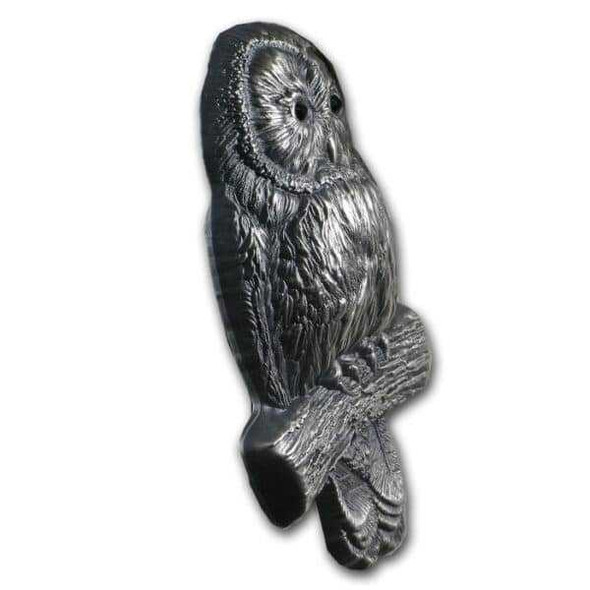 2019 - URAL OWL 3D shaped Swarowski Eyes 2 oz Silver Coin Mongolia