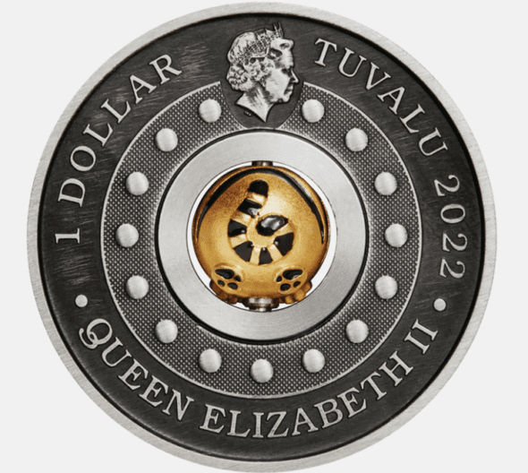2022 Year of the Tiger 1oz SILVER $1 Lunar Rotating Charm ANTIQUED COIN