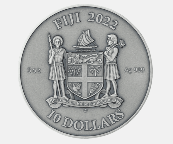 Fiji 10$ 2022 Silver AF 3 Oz ART NOUVEAU Mandala Art Coin