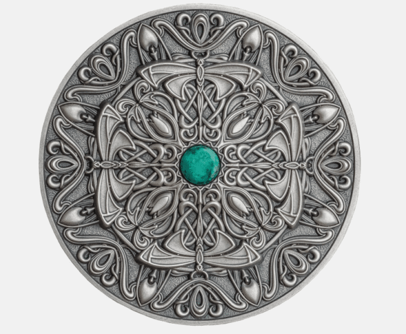 Fiji 10$ 2022 Silver AF 3 Oz ART NOUVEAU Mandala Art Coin