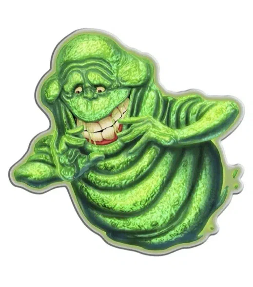 2024 2 Oz .999 Fine Silver Niue $5 Ghostbusters Slimer Shaped Colorized Coin!