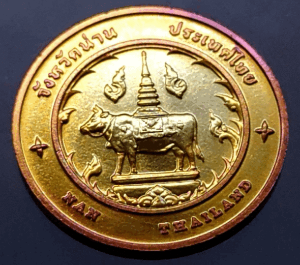 Provincial commemorative coin of Nan Province, 2.5 cm in diameter.