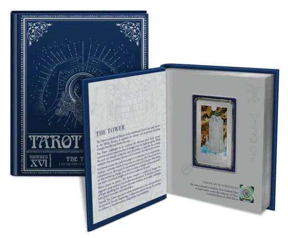 2024 Niue Tarot Card XVI. The Tower 1 oz Silver Colorized Proof Coin Only 2000