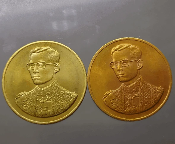 Set of 2 commemorative coins for the Golden Jubilee, made of brass and copper, large print "Lawyer of the Land", Attorney Development Foundation, 1996