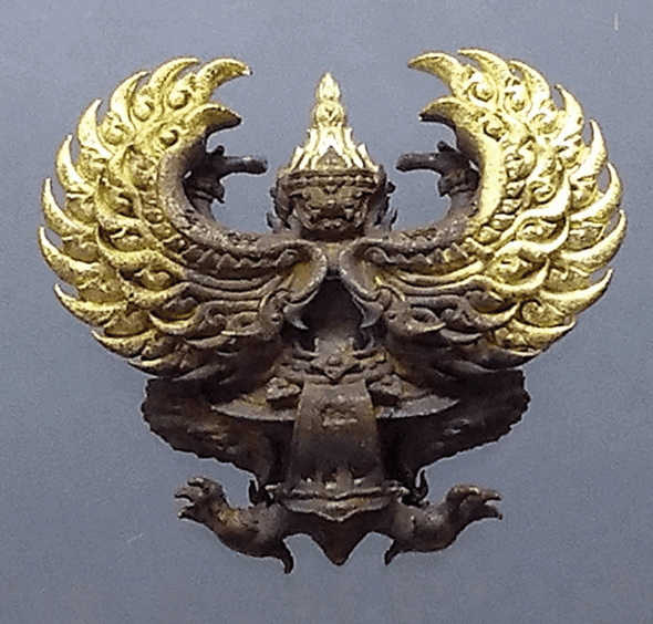 Garuda, Rich Ten Billion model, Luang Pho Phat, Huai Duan Temple, gold wing alloy, small print, 2020