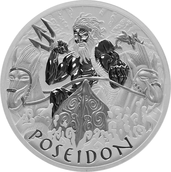2021 Tuvalu - Poseidon - Gods of Olympus 1 oz Silver Silver Gods of Olympus-