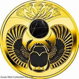 2019 - ONYX SCARABAEUS Ancient Symbol Silver Coin 1$ Niue