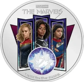 2023 Niue Marvel Studios The Marvels 1oz Silver Colorized Proof Coin
