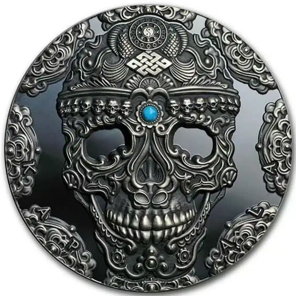 2018 - KAPALA World Cultures 2 Oz Black Silver Proof Antique Finish Coin 2000 Francs Cameroon