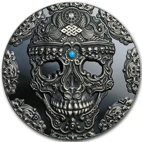 2018 - KAPALA World Cultures 2 Oz Black Silver Proof Antique Finish Coin 2000 Francs Cameroon
