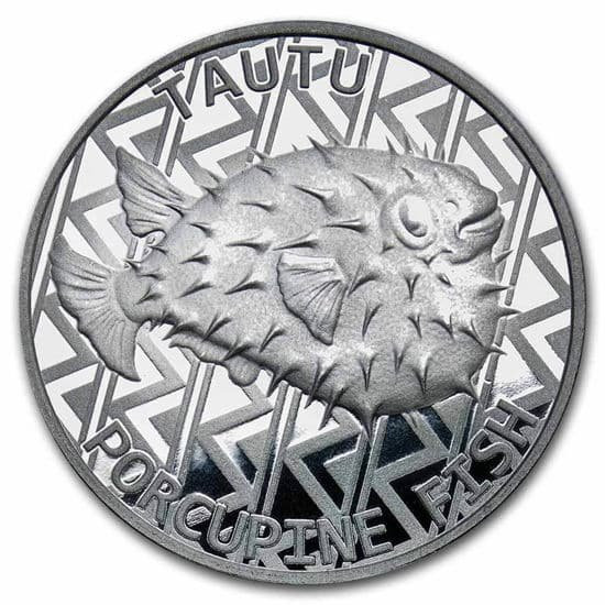 2021 Tokelau Porcupine Fish (Tautu) $5 1 oz Silver Coin