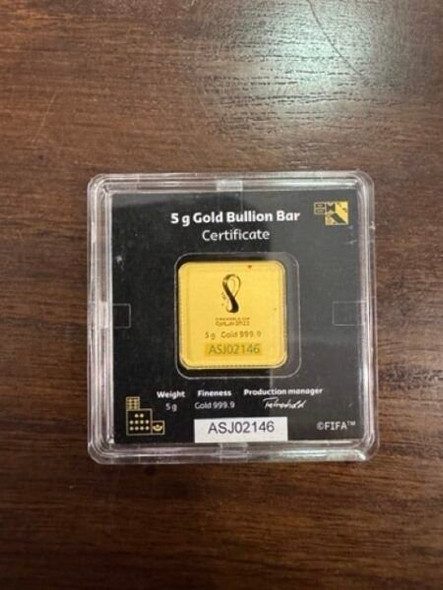 FIFA World Cup Qatar 2022 - 5 g Gold Bullion Bar