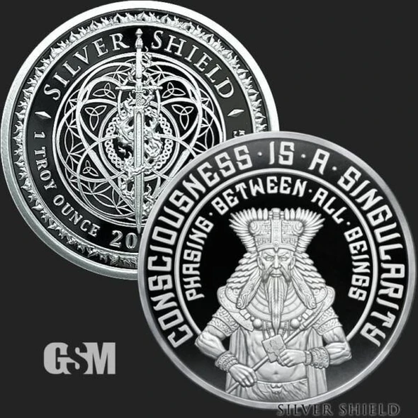 CONSCIOUSNESS IS SINGULARITY 1 oz .999 FINE SILVER MICROMINTAGE Proof