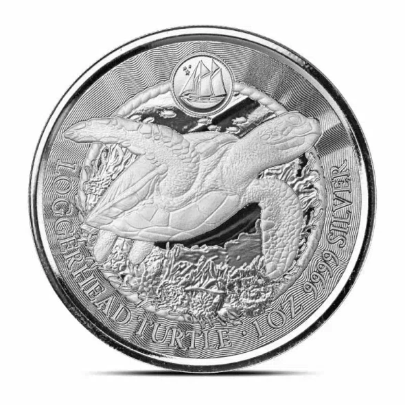 2023 - Cayman Islands $1 Loggerhead Turtle 1 Oz Silver 999 Proof Like