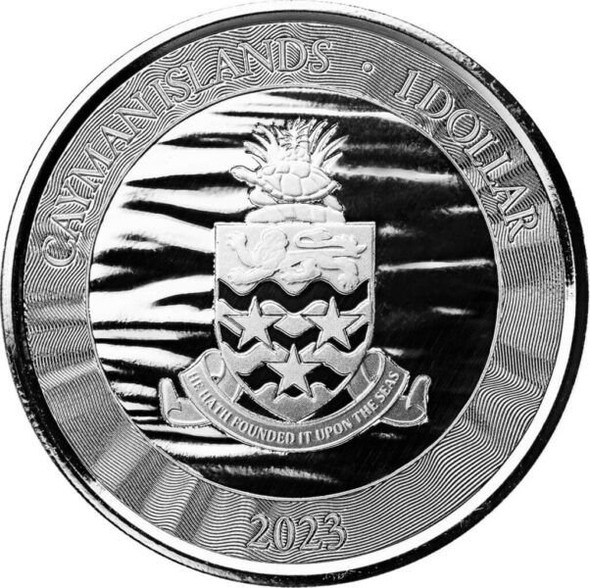 2023 - Cayman Islands $1 Marlin 1 Oz Silver 999 Proof Like
