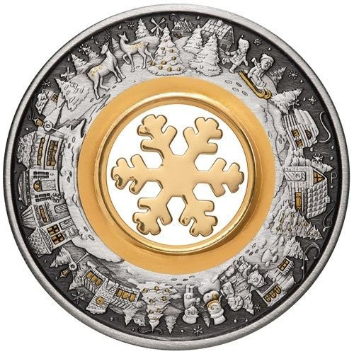 2021 Australian Christmas Wonderland 2oz Silver Antique Coin