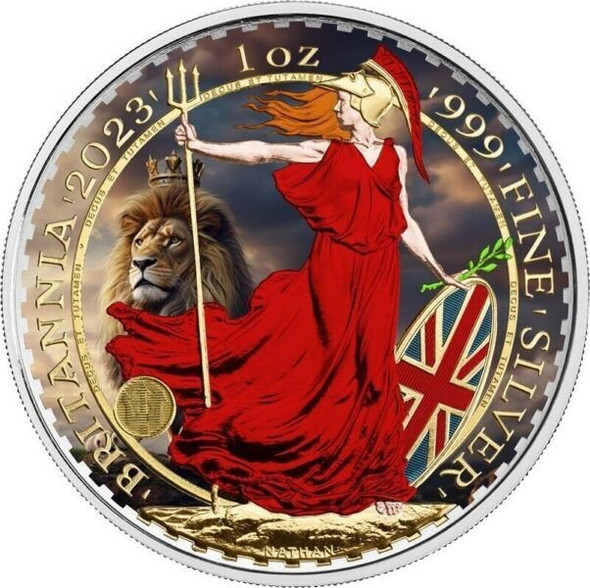 2023 - Britannia Lion in Crown 1oz 999 Silver COLOR EDITION