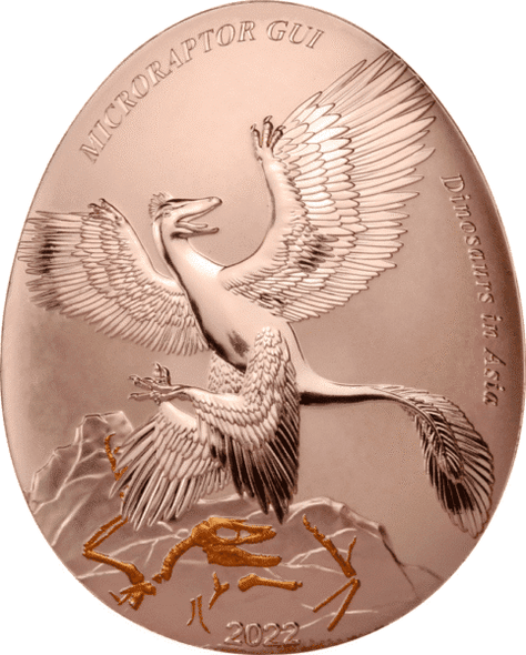 2022 - Samoa 20cents Dinosaurs in Asia 5 Microraptor Gui Curved commemorative coin
