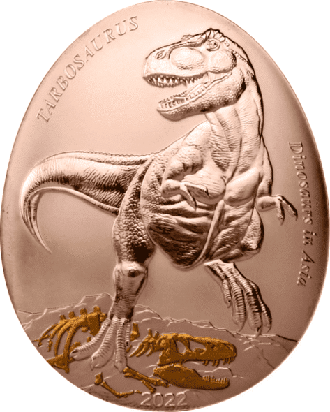 2022 - Samoa 20cents Dinosaurs in Asia 3 Tarbosaurus Curved commemorative coin
