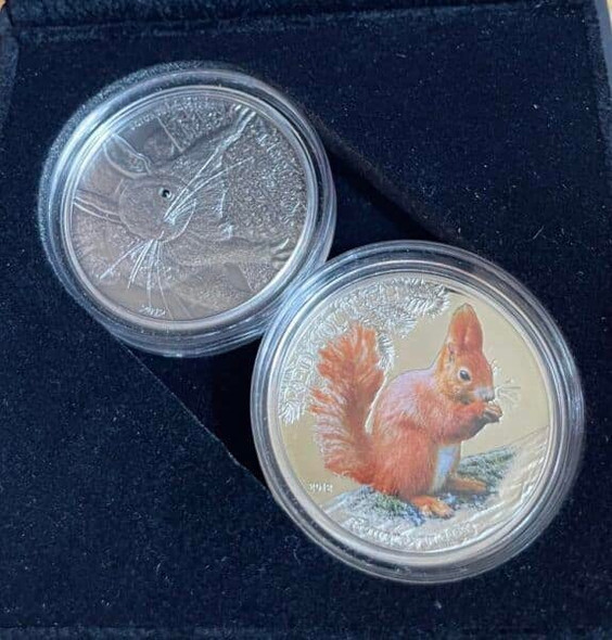 2012 red squirrel 2 coins set 