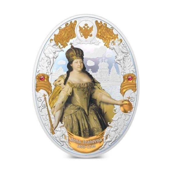2014 - Niue $5 Russian Emperors - Anna Ioanovna 2 Oz Proof Silbermünze
