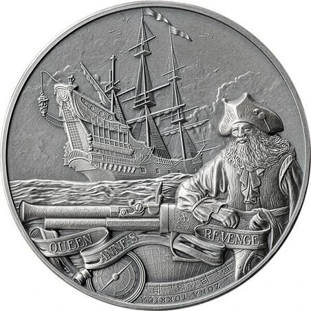 2023 - Queen Anne's Revenge Captains of Fortune 2 oz Silver Coin 5$ Barbados