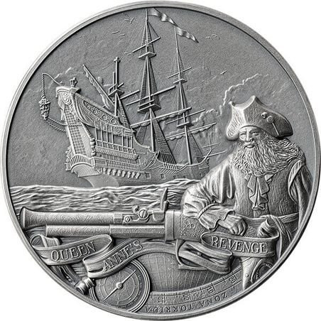 2023 - Queen Anne's Revenge Captains of Fortune 2 oz Silver Coin 5$ Barbados