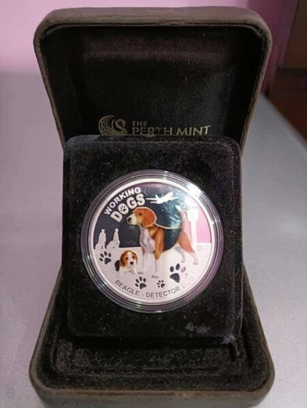 2011 Working Dogs Coin Series - Beagle Detector Dog 1oz Silver Proof Coin