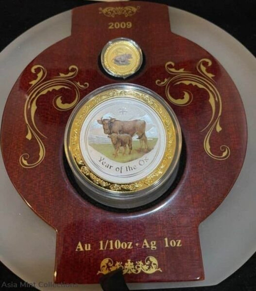 2009 Australia Lunar Year of OX Gold and Silver Coloured Set