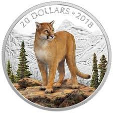 2018 Canadian $20 Majestic Wildlife: Courageous Cougar - 1 oz Fine Silver Coin