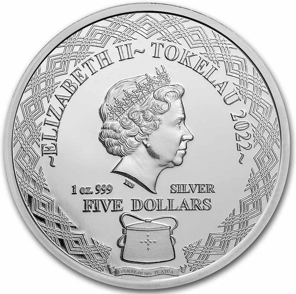 2022 Tokelau 1 oz .999 Silver $5 Zodiac Series: Taurus in Capsule