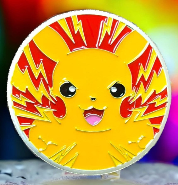 Pokemon Gotta Catch 'Em All PIKACHU Enameled 1 oz Silver Round Coin charizard