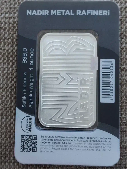 2022 - 1 oz .999 Silver Bar Sealed in Assay Nadir individual serial number