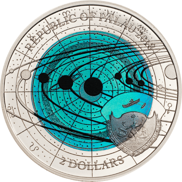 2018 - Silver Niobium 1/2oz Coin *Solar System - Uranus* Republic of Palau $2