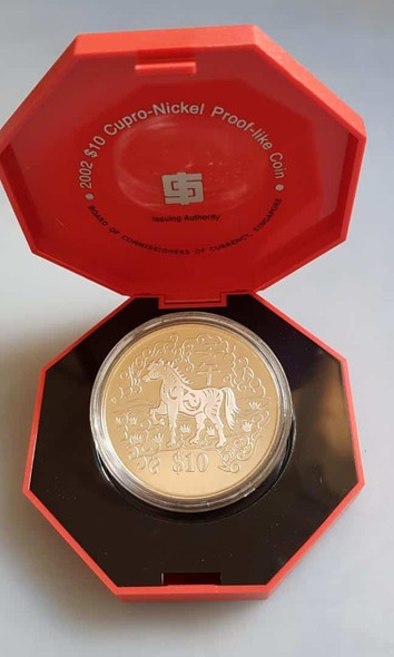 2002 Year of the Horse $10 Cupro-nickel Proof-like Coin
