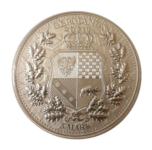 2019 - Germania Coin 5 Mark The Allegories 1oz Silver i-color Dark Red