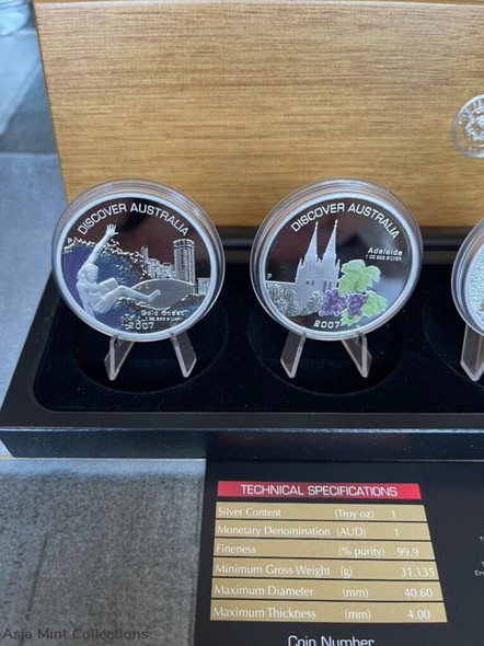 2007 Australia $1 Discover Australia Landmarks Series Silver Proof 5-Coin