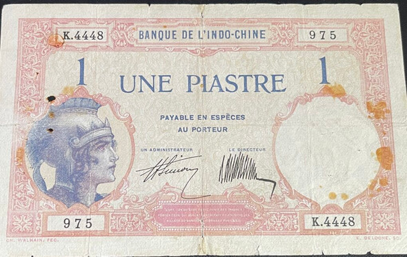 1921-1931 - French Indochina 1 Piastre