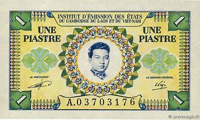 1953 - Frans Indochina, 1 Piastre = 1 Riel