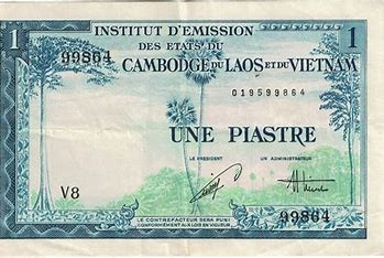 1954 - Banknote, FRENCH INDO-CHINA, 1 Plate = 1 Dong