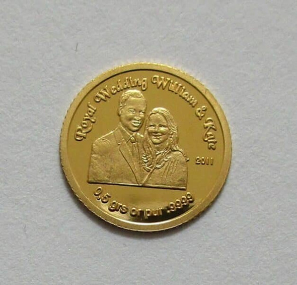 2011 - BENIN 1500 Francs in 9999 Gold (0.5g), PP - WEDDING KATE&WILLIAM