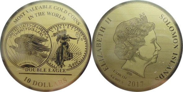2017 - Coin | Coin Double Eagle 10 Dollars Fine Gold 999/1000 | Fine Gold 999/1000