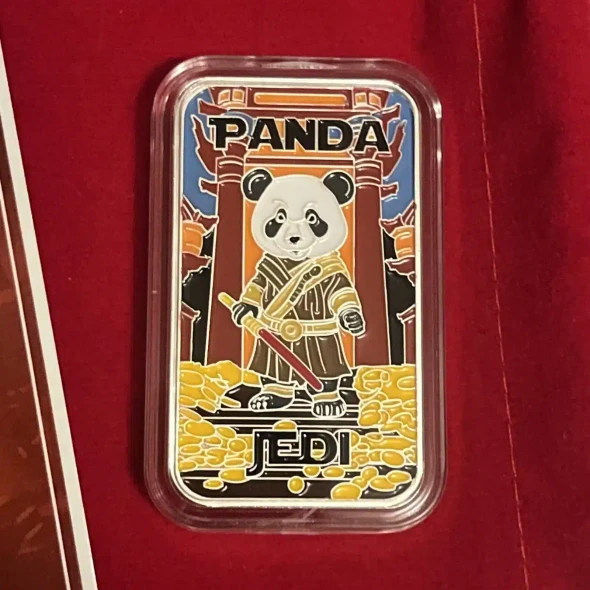 Panda Jedi Colorized 1 oz. Silver w/COA by Fantasy Mind Bullions