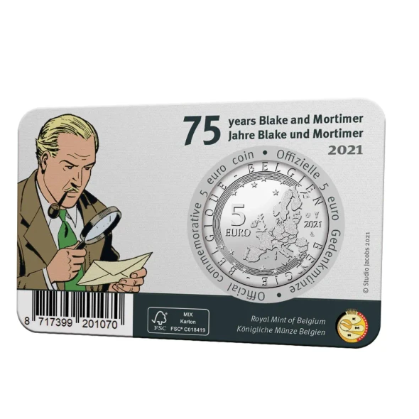 2021 - Belgium 5 Euro 75 Years Blake & Mortimer Colored