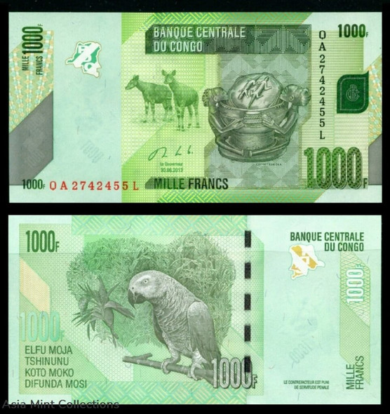2013 - Banknote banknote - Central Bank of the CONGO, 1000 FRANCS UNC